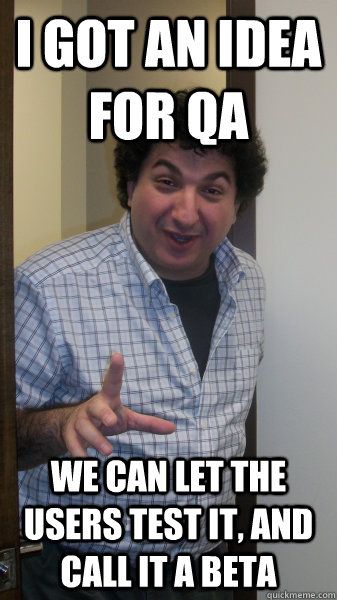 meme about QA testing bugs