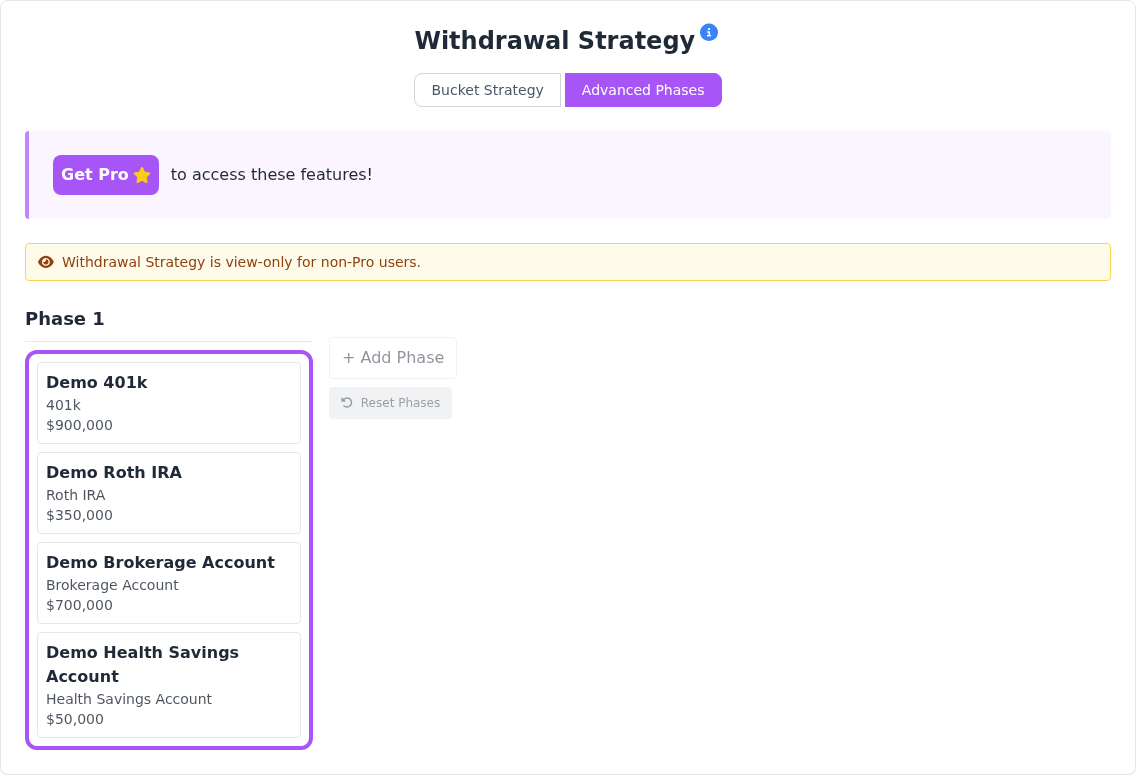 Account Withdraw Order drag-and-drop list