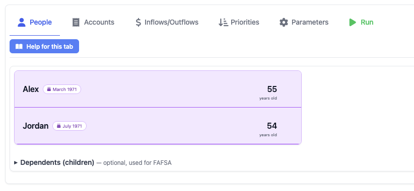 Run button in the sidebar