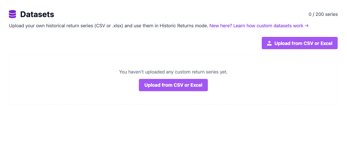 Custom Series Manager empty state